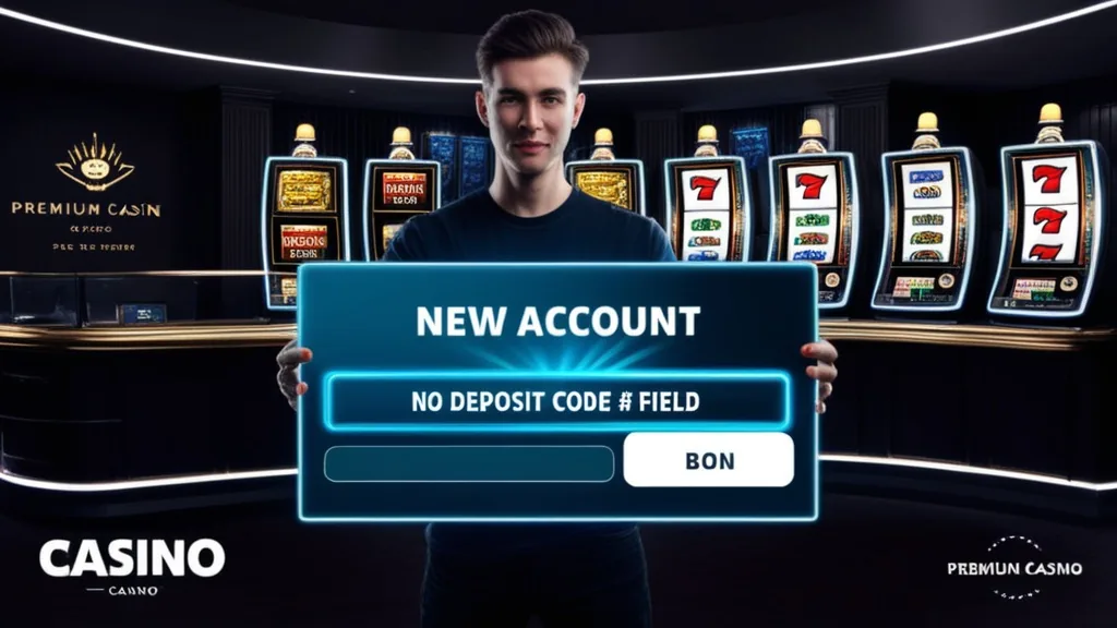 New player checking a no deposit bonus code on a casino registration screen